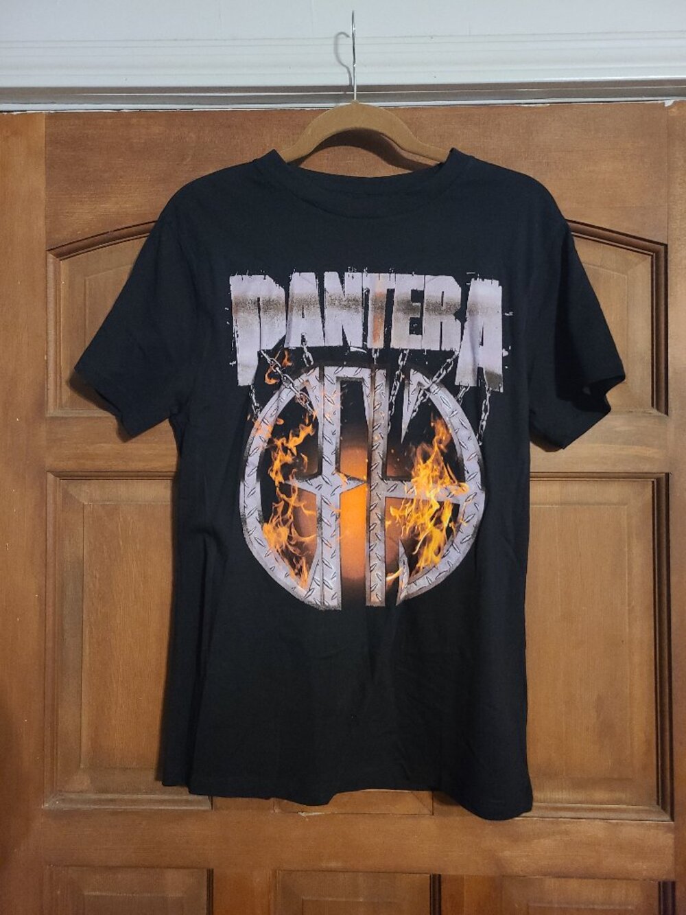 Pantera Cowboys From Hell Band Graphic Tee T-Shirt NWT SZ S Sheet Metal Flames